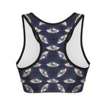 LGBT Pride Rainbow Eyes Pattern Print Women's Sports Bra
