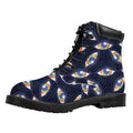 LGBT Pride Rainbow Eyes Pattern Print Padded Collar Lace Up Boots