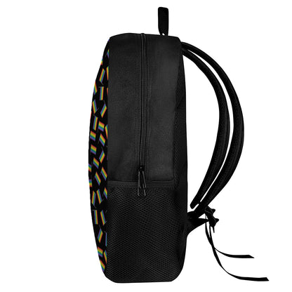 LGBT Pride Rainbow Flag Pattern Print 17 Inch Backpack