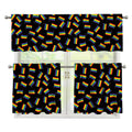 LGBT Pride Rainbow Flag Pattern Print 3 Piece Kitchen Curtains