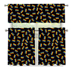 LGBT Pride Rainbow Flag Pattern Print 3 Piece Kitchen Curtains
