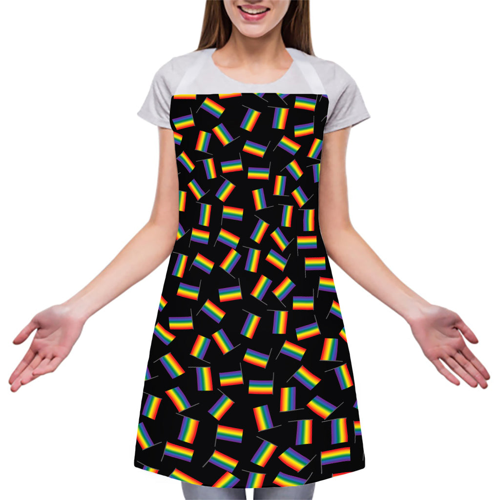 LGBT Pride Rainbow Flag Pattern Print Adjustable Apron