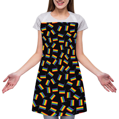 LGBT Pride Rainbow Flag Pattern Print Adjustable Apron