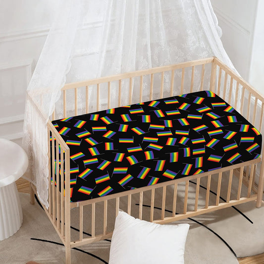 LGBT Pride Rainbow Flag Pattern Print Baby Crib Sheet