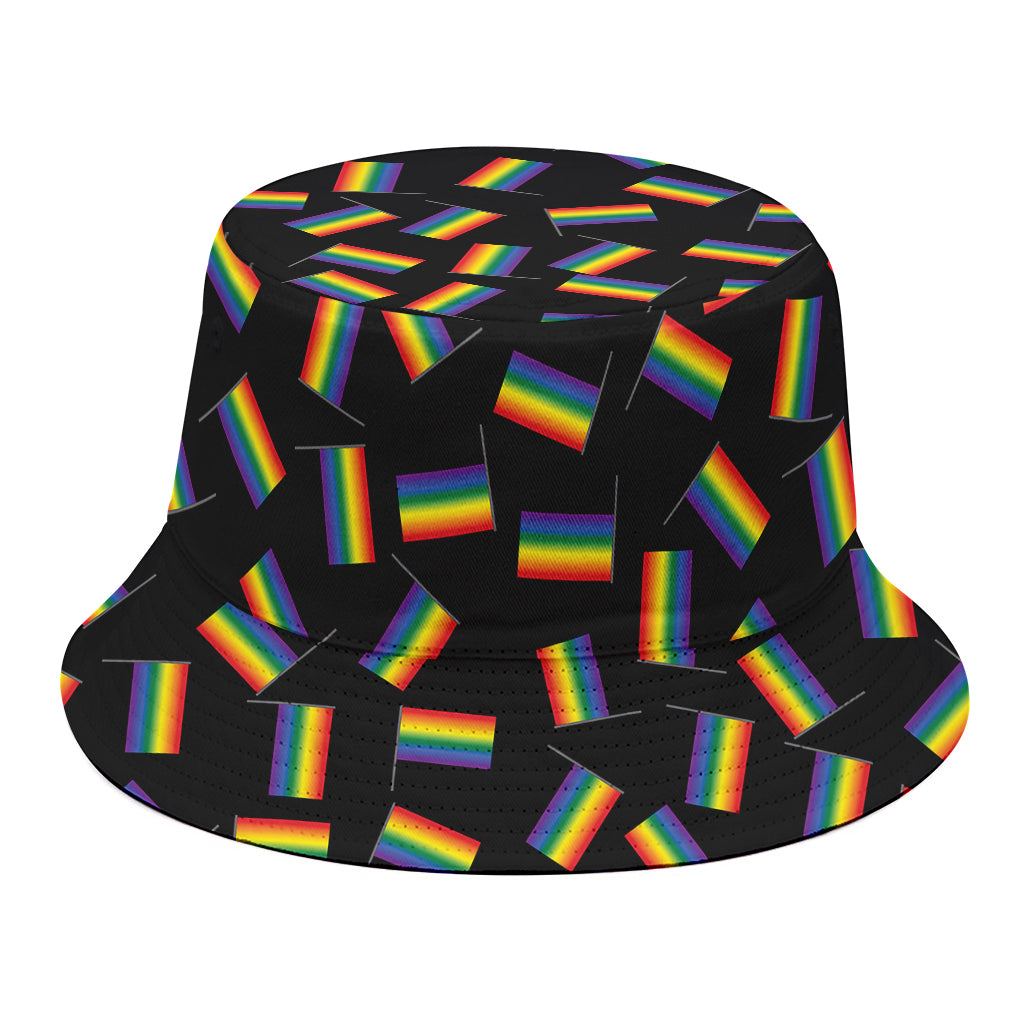 LGBT Pride Rainbow Flag Pattern Print Bucket Hat
