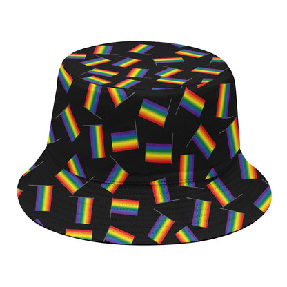 LGBT Pride Rainbow Flag Pattern Print Bucket Hat