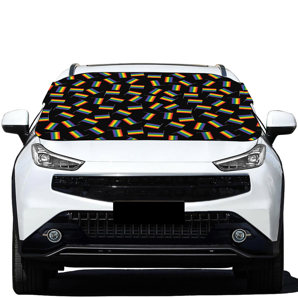 LGBT Pride Rainbow Flag Pattern Print Car Windshield Snow Cover