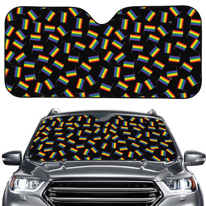 LGBT Pride Rainbow Flag Pattern Print Car Windshield Sun Shade