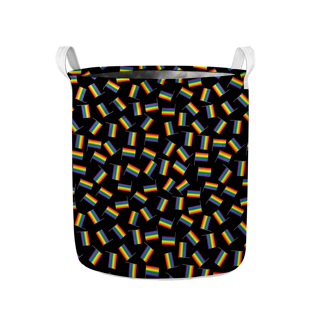 LGBT Pride Rainbow Flag Pattern Print Collapsible Laundry Basket
