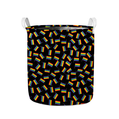 LGBT Pride Rainbow Flag Pattern Print Collapsible Laundry Basket