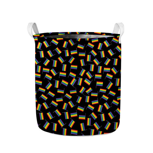 LGBT Pride Rainbow Flag Pattern Print Collapsible Laundry Basket
