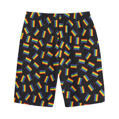 LGBT Pride Rainbow Flag Pattern Print Cotton Shorts