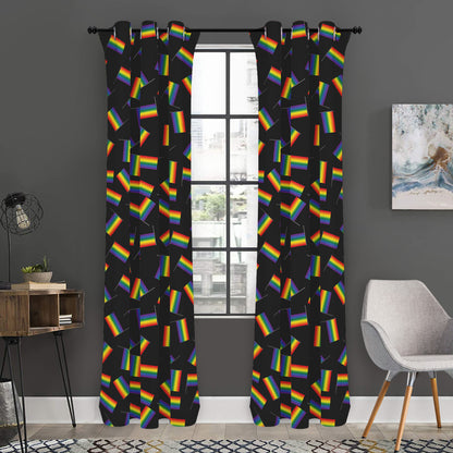 LGBT Pride Rainbow Flag Pattern Print Curtain