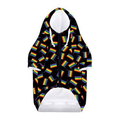 LGBT Pride Rainbow Flag Pattern Print Dog Zip Up Hoodie