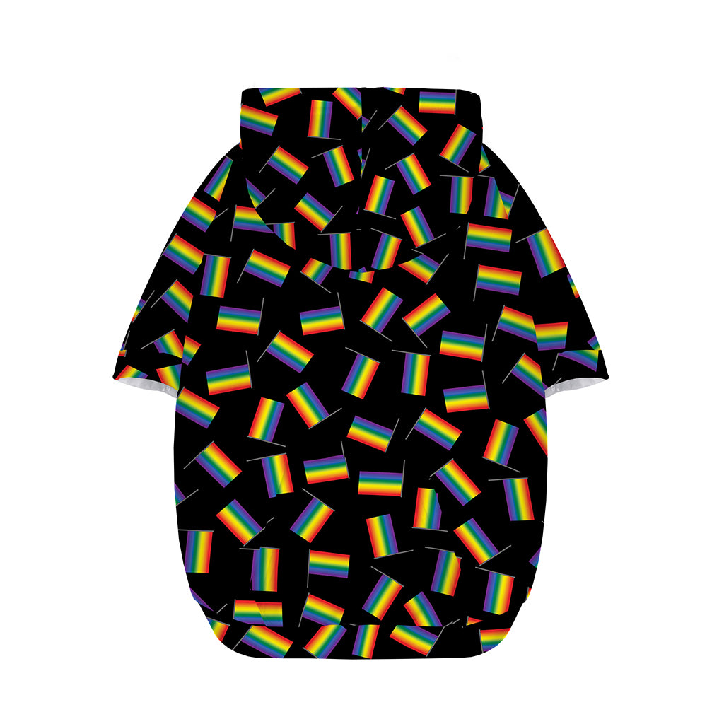 LGBT Pride Rainbow Flag Pattern Print Dog Zip Up Hoodie
