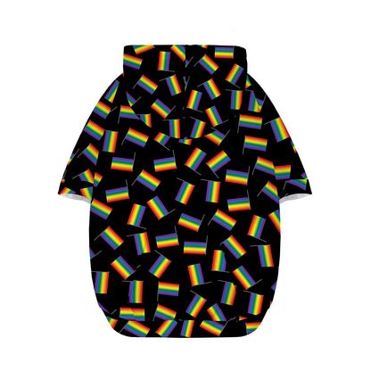 LGBT Pride Rainbow Flag Pattern Print Dog Zip Up Hoodie