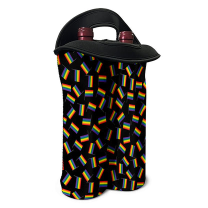 LGBT Pride Rainbow Flag Pattern Print Double Neoprene Wine Tote