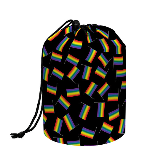 LGBT Pride Rainbow Flag Pattern Print Drawstring Makeup Bag