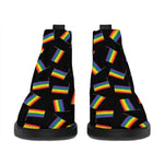 LGBT Pride Rainbow Flag Pattern Print Flat Ankle Boots