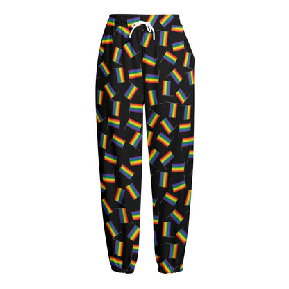 LGBT Pride Rainbow Flag Pattern Print Fleece Lined Knit Pants