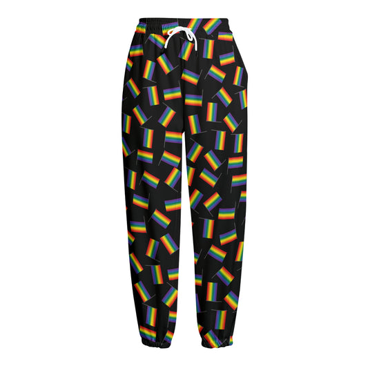 LGBT Pride Rainbow Flag Pattern Print Fleece Lined Knit Pants