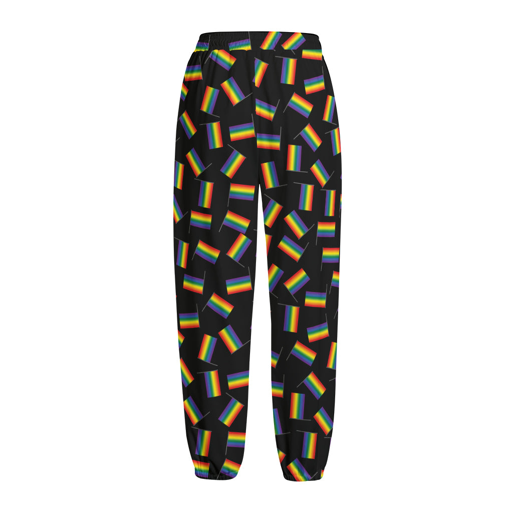 LGBT Pride Rainbow Flag Pattern Print Fleece Lined Knit Pants