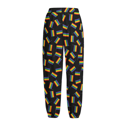LGBT Pride Rainbow Flag Pattern Print Fleece Lined Knit Pants