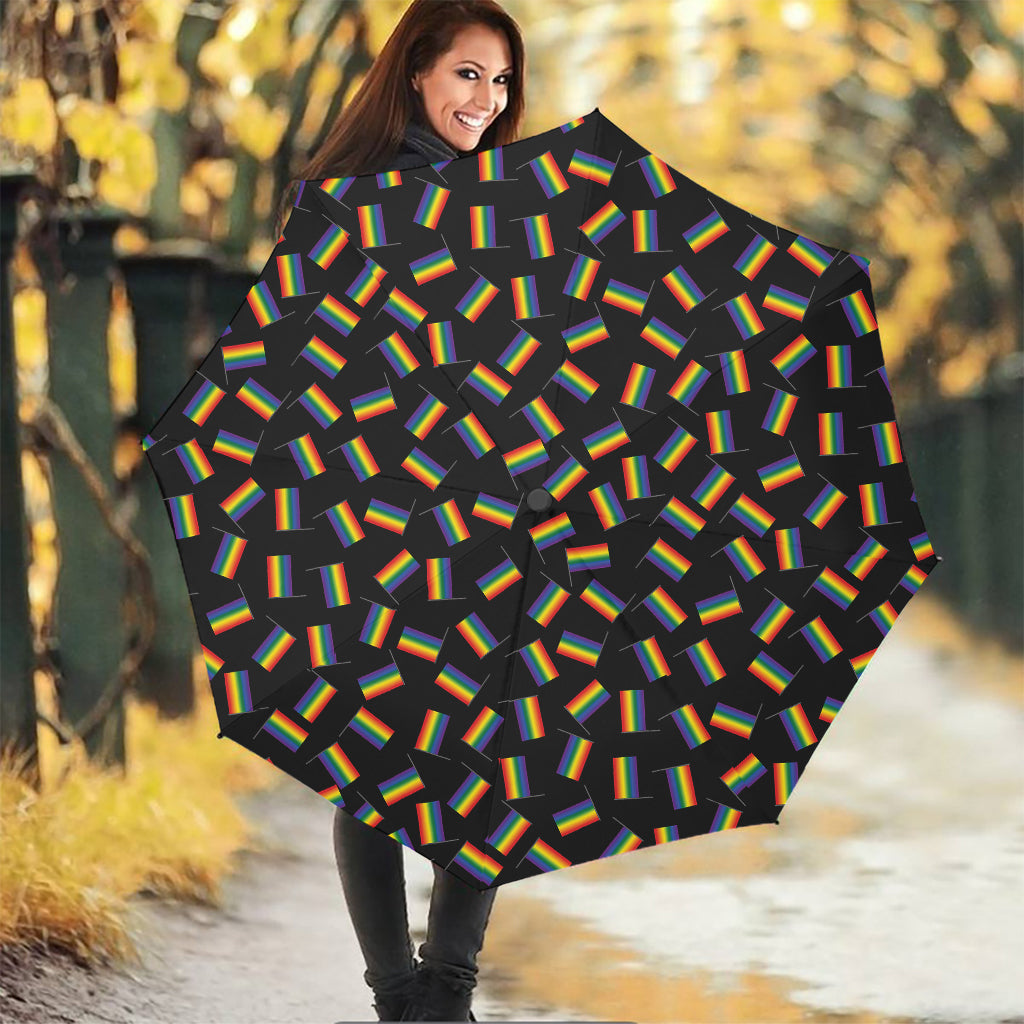 LGBT Pride Rainbow Flag Pattern Print Foldable Umbrella