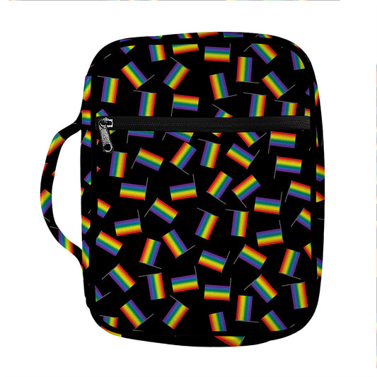LGBT Pride Rainbow Flag Pattern Print Front Pocket Bible Bag