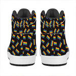 LGBT Pride Rainbow Flag Pattern Print High Top Leather Sneakers