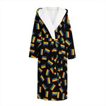 LGBT Pride Rainbow Flag Pattern Print Hooded Bathrobe