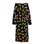 LGBT Pride Rainbow Flag Pattern Print Hooded Bathrobe