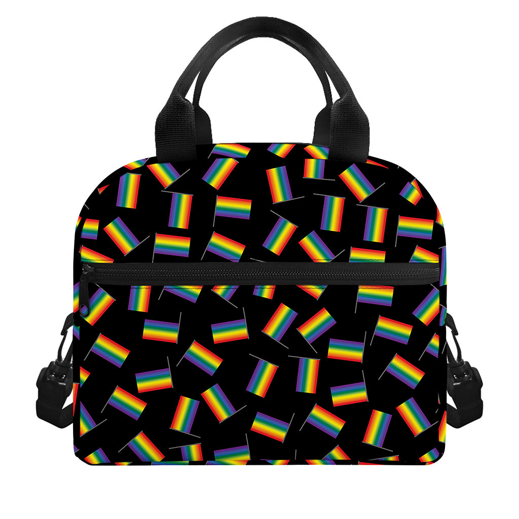 LGBT Pride Rainbow Flag Pattern Print Insulated Lunch Bag