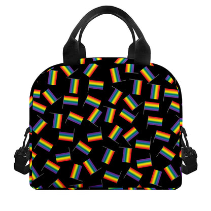 LGBT Pride Rainbow Flag Pattern Print Insulated Lunch Bag