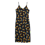 LGBT Pride Rainbow Flag Pattern Print Jersey Midi Cami Dress