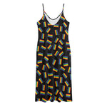 LGBT Pride Rainbow Flag Pattern Print Jersey Midi Cami Dress