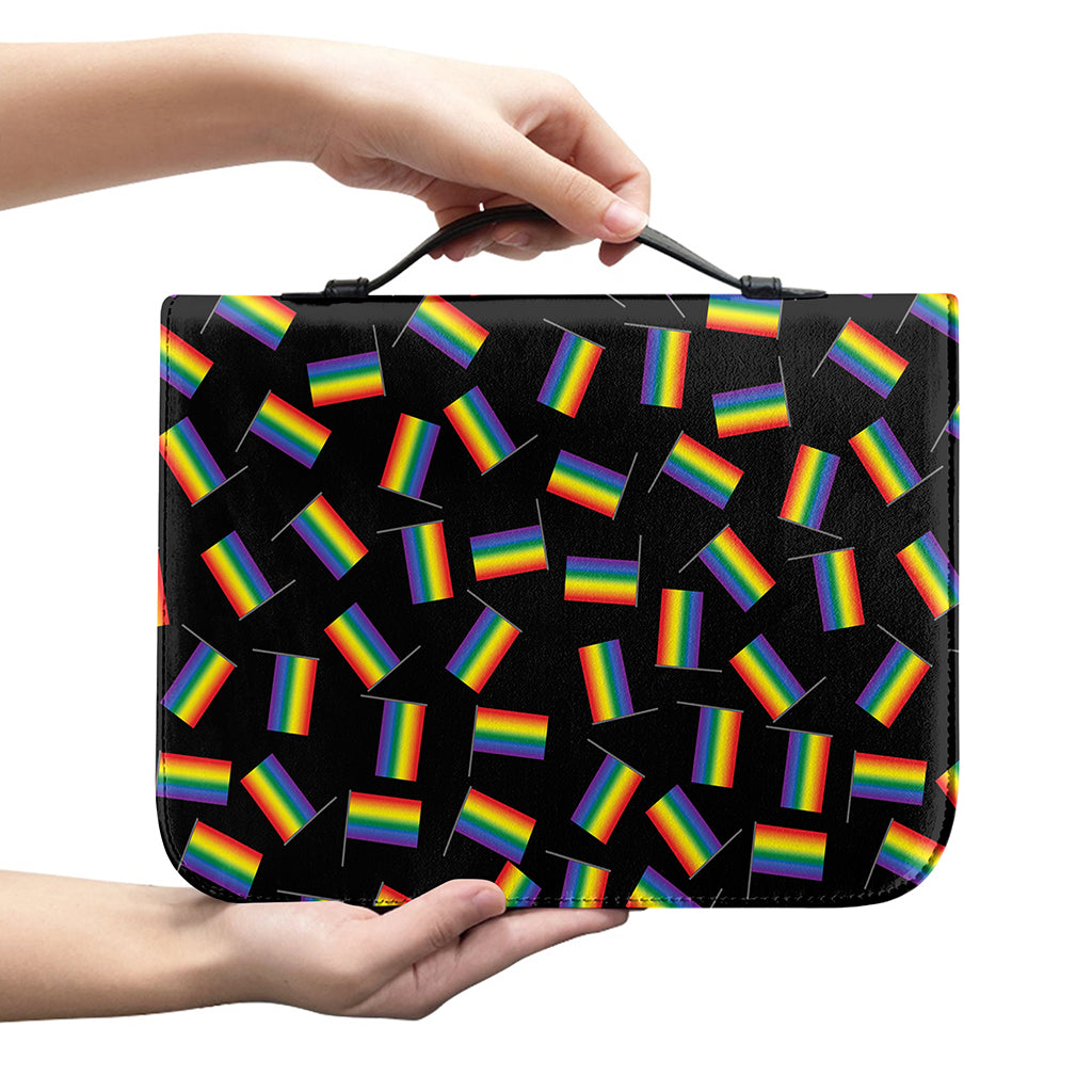 LGBT Pride Rainbow Flag Pattern Print Leather Bible Cover