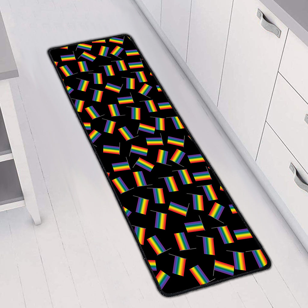 LGBT Pride Rainbow Flag Pattern Print Long Kitchen Mat