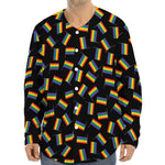 LGBT Pride Rainbow Flag Pattern Print Long Sleeve Baseball Jersey