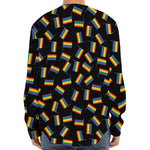 LGBT Pride Rainbow Flag Pattern Print Long Sleeve Baseball Jersey