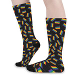 LGBT Pride Rainbow Flag Pattern Print Long Socks