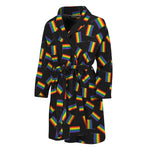 LGBT Pride Rainbow Flag Pattern Print Men's Bathrobe