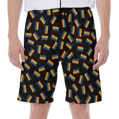 LGBT Pride Rainbow Flag Pattern Print Men's Beach Shorts