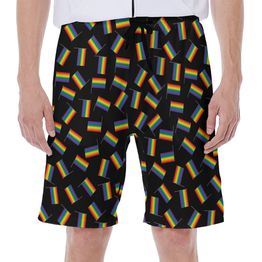 LGBT Pride Rainbow Flag Pattern Print Men's Beach Shorts