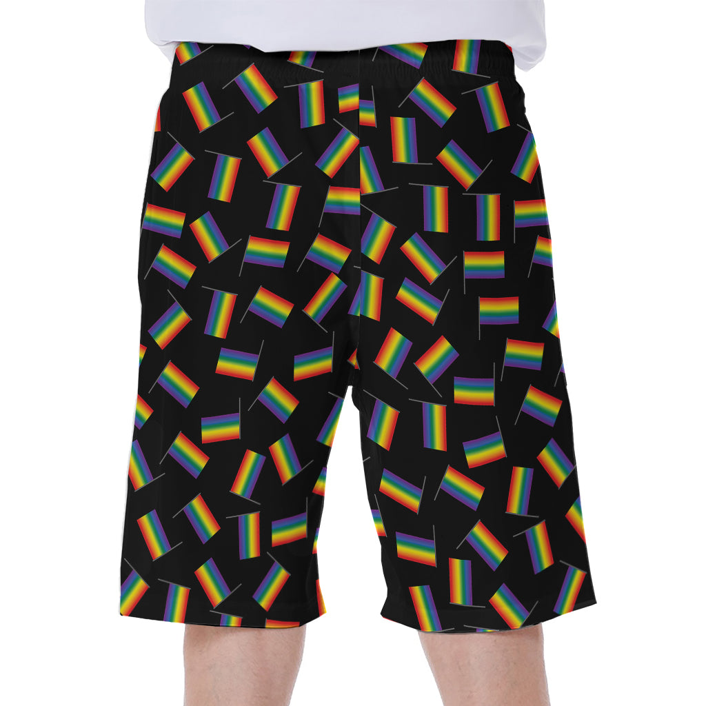 LGBT Pride Rainbow Flag Pattern Print Men's Beach Shorts