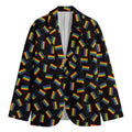 LGBT Pride Rainbow Flag Pattern Print Men's Cotton Blazer
