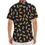 LGBT Pride Rainbow Flag Pattern Print Men's Deep V-Neck Shirt