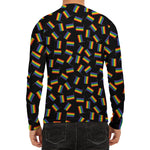 LGBT Pride Rainbow Flag Pattern Print Men's Long Sleeve Rash Guard