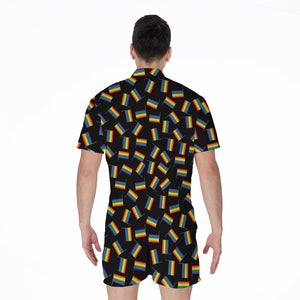 LGBT Pride Rainbow Flag Pattern Print Men's Rompers