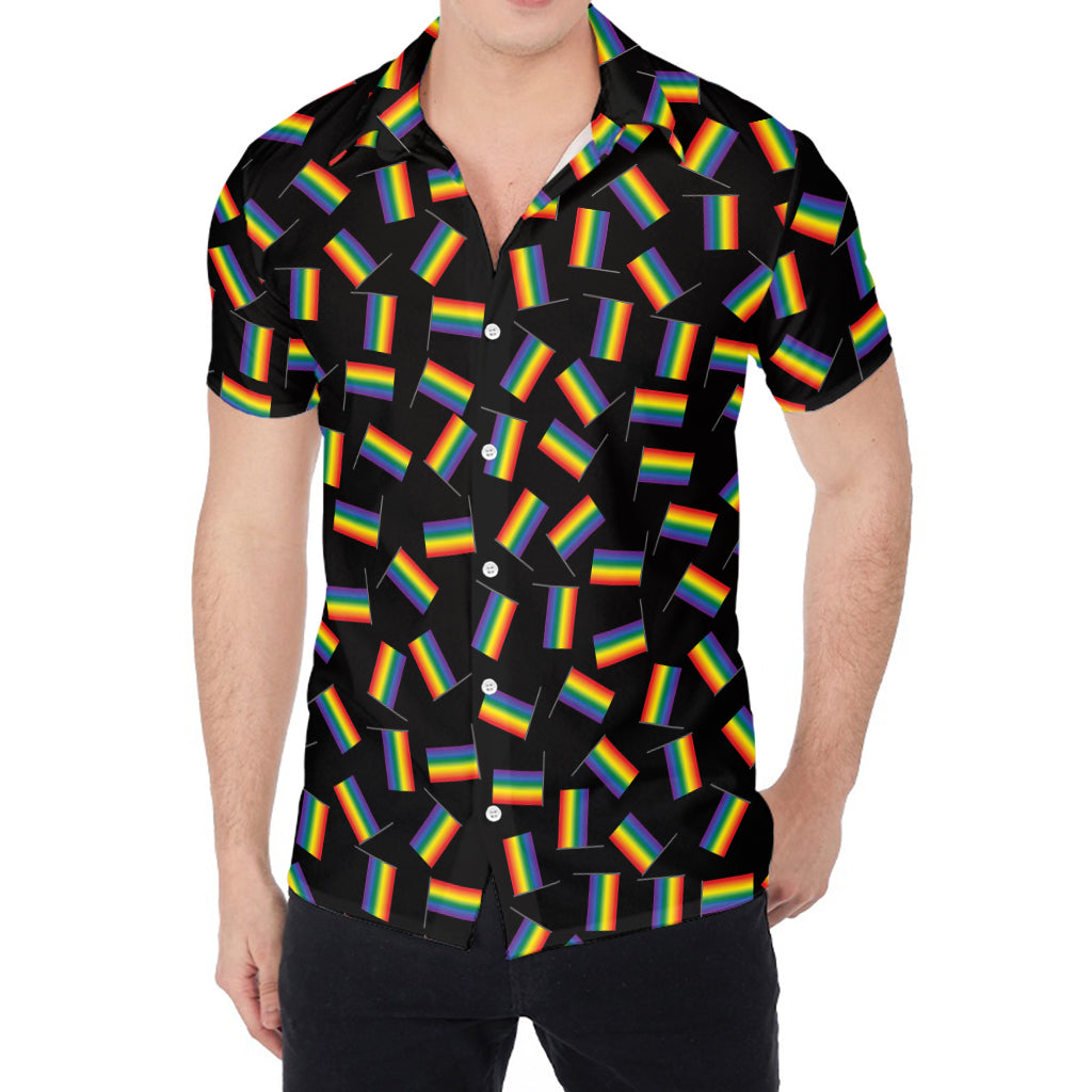 LGBT Pride Rainbow Flag Pattern Print Men's Shirt